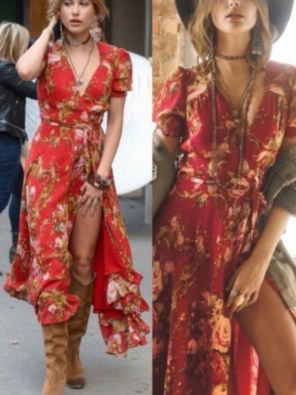 Denim & Supply Ralph Lauren Red Floral Wrap Dress